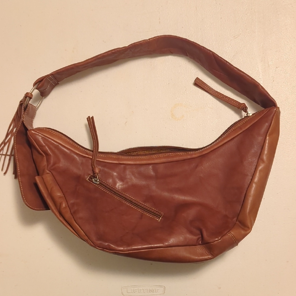 Brown Leather Hobo Bag